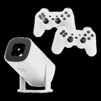HY300 Pro 4K Game Projector with Game Controller for Two Playeres and 3000 Games